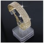 Crystal Adjustable Bracelet Bangle Fashion Bridesmaid Bridal Jewelry Gold Plated