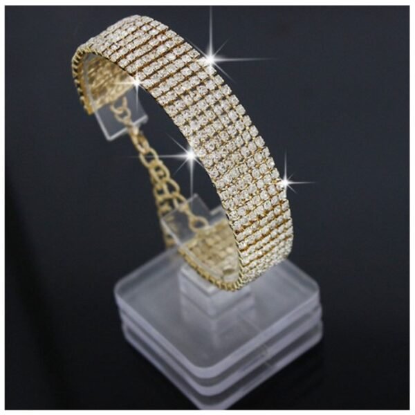 Crystal Adjustable Bracelet Bangle Fashion Bridesmaid Bridal Jewelry Gold Plated