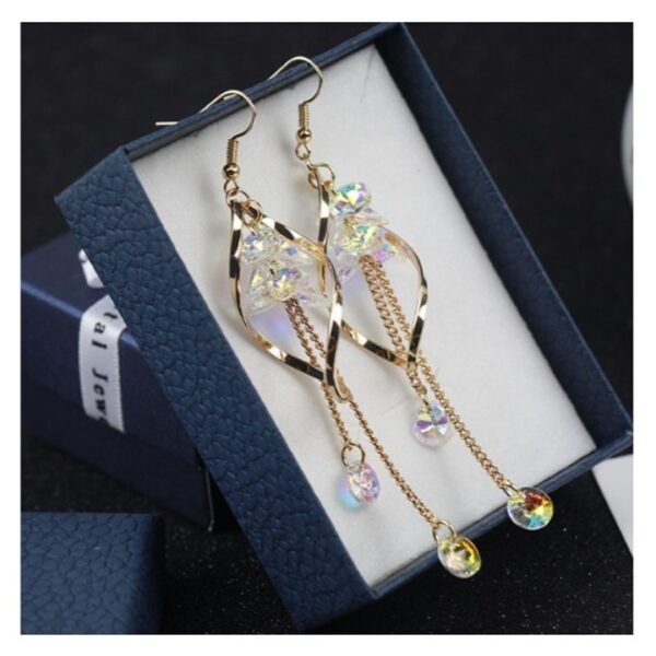 Crystal Dangle Earrings Shiny Tassel Earrings for Women Fashion Jewelry