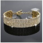 Crystal Adjustable Bracelet Bangle Fashion Bridesmaid Bridal Jewelry Gold Plated - Image 4