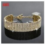 Crystal Adjustable Bracelet Bangle Fashion Bridesmaid Bridal Jewelry Gold Plated - Image 3
