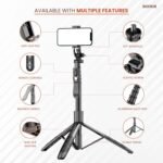 {K-28}Long Video Stand Cum Selfie Stick Tripod with Remote – 360° Rotation Phone Stand with Wireless Remote Con - Image 2