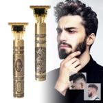 T9 Hair Cutting Trimmer Premium Vintage Hair Cutting Machine for Men – Rechargeable Metal Trimmer, 4 Guide Combs