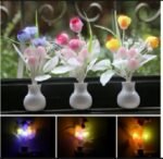 Automatic LED Night Light Flower Vase Lamp with Day-Night Sensor – Decorative Plug-in Wall Light