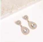 Crystal Double Teardrop Earrings In Gold Colour- Women jewelry - Image 4