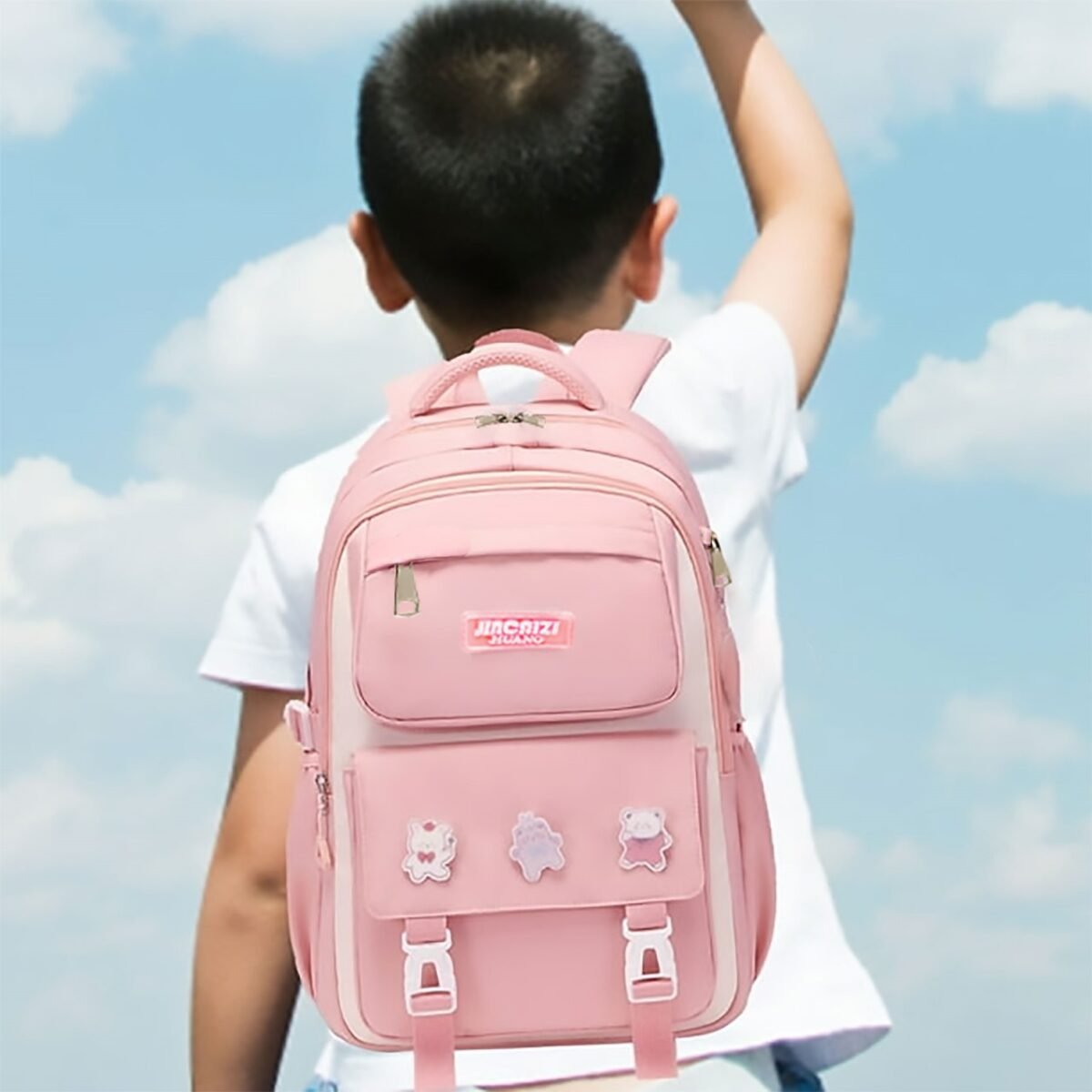 Kids Backpack Children School Bags Waterproof Primary Schoolbag Book Bag (Pink) - Image 3